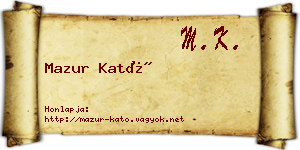 Mazur Kató névjegykártya